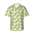 thumbnail image 1 of Fuzoiu Daisies Flowers Print Hawaiian Shirt for Men, Summer Beach Casual Short Sleeve Button Down Shirts, Men’s Beach Summer Shirts with Pocket,XX-Large, 1 of 7