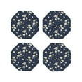 thumbnail image 1 of Fuzoiu Daisies Flowers Print Leather Coasters Set,Drink Coasters Set of 4,for Tabletop Protection, Durable PVC Coasters,Home Décor and Housewarming Gift-Octagon, 1 of 6