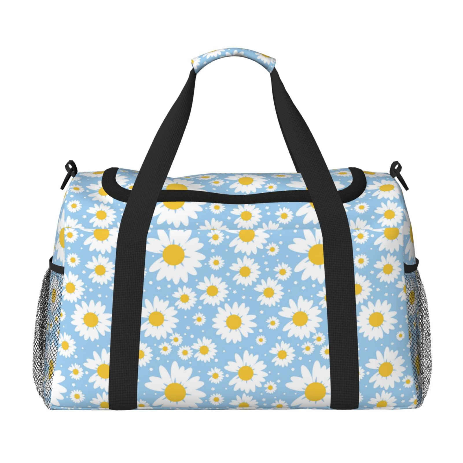 Fuzoiu Daisies Flowers Print Travel Duffle Bag,Carry On Tote Bags,Duffel Bag,Sport Gym Bag, Hospital Bag for Labor and Delivery, Overnight Bag,Luggage Bag