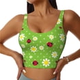 thumbnail image 1 of Fuzoiu Daisies And Ladybugs Print Women's Sports Vest,U-Back Sports Tank,Gym Vests,Athletic Sleeveless Shirts,Exercise Undershirts,Yoga, Gym, and Dance Wear-Medium, 1 of 8