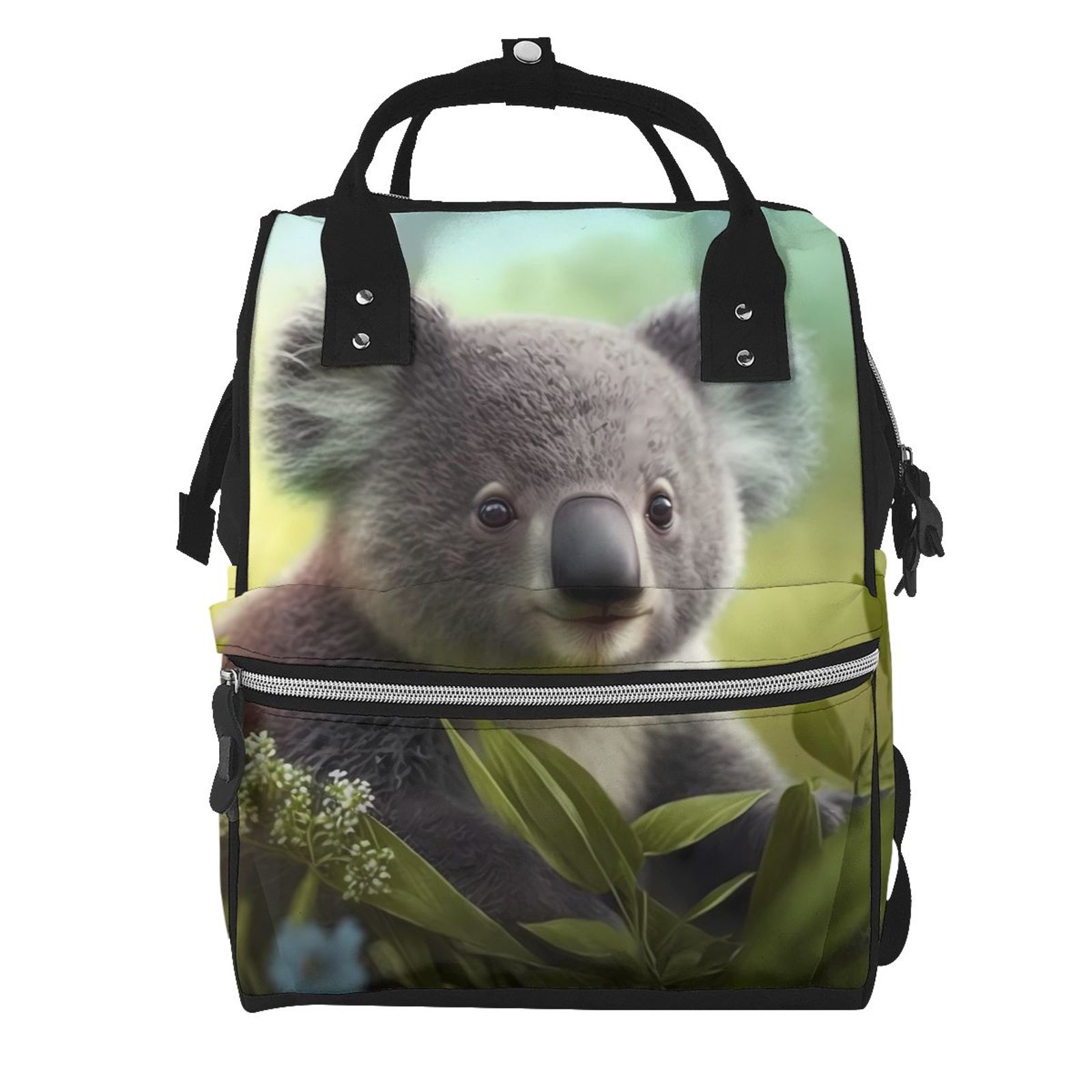 Fuzoiu Daisy Koala Print Diaper Bag Backpack,Baby Essentials Travel Tote,Multi function Waterproof Diaper Bag, Travel Essentials Baby Bag - Unisex