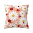 thumbnail image 1 of Fuzoiu Daisy and Ladybug Print Square Pillow Cover,Hidden Zipper Design,Luxury Square Pillow Case, Throw Pillow,Couch Cushion-22"x22", 1 of 7