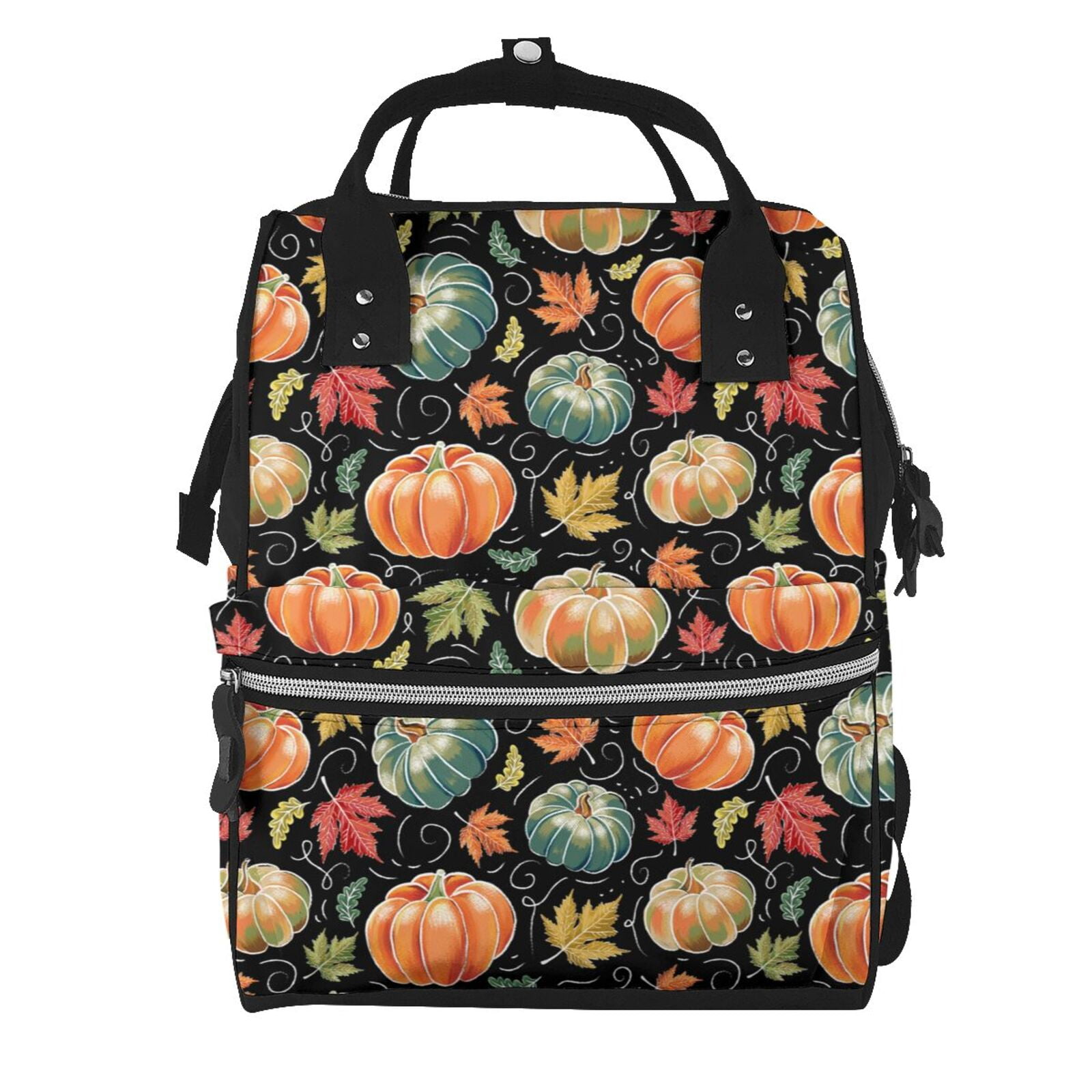 Fuzoiu Daisy maple leaf Print Diaper Bag Backpack,Baby Essentials Travel Tote,Multi function Waterproof Diaper Bag, Travel Essentials Baby Bag - Unisex