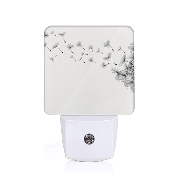 Fuzoiu Dandelion Blowing In The Wind Print Dusk to Dawn LED Night Light with Light Sensor, Energy-Efficient Touch-Safe Night Lamp for Home, Office, and Kids' Rooms-US