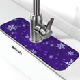 thumbnail image 1 of Fuzoiu Dark Purple Snowflakes Print Kitchen Faucet Suction Pad, Sink Splash Guard Faucet Mat, Faucet Handle Drip Catcher Tray Drying Mat For Bathroom Kitchen Bathroom Countertop, 1 of 7