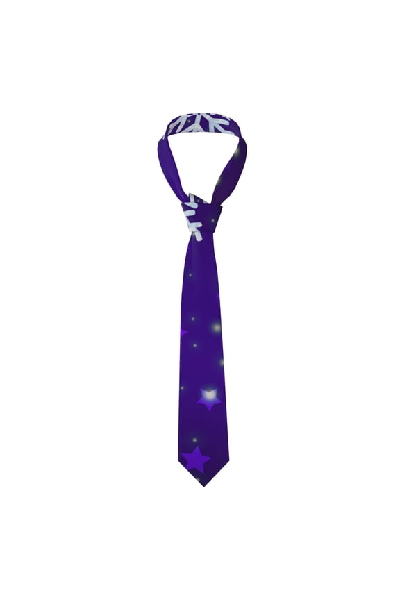 Dark Purple Snowflakes Print Men's Necktie,Business Necktie,Mens Ties for Business Wedding Graduation