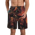 thumbnail image 1 of Fuzoiu Dark Skull King Throne Print Men's Beach Shorts,Men's Swim Trunks,Quick Dry Board Shorts with Pockets,Men's Bathing Suits for Surfing, Running, and Casual Wear-Small, 1 of 6