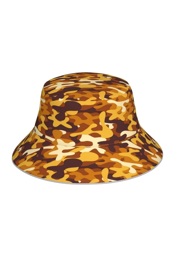 Desert Camouflage Print Reflective Bucket Hat,Outdoor Hat for Men and Women,Bucket Hat for Travel Fishing Hunting Summer Camp