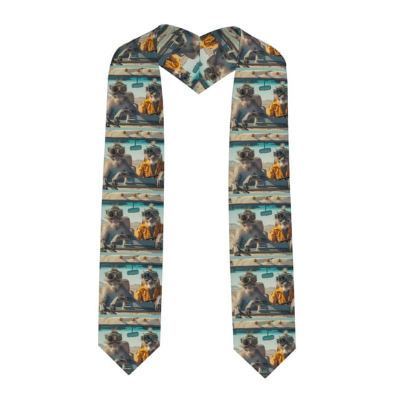 Fuzoiu Desert Monkeys Drive Print Graduation Sash,Graduation Stole,Unisex Adult Graduation Stole Shawl 91" Long,for Academic Commencements Shawl-Sharp Corner