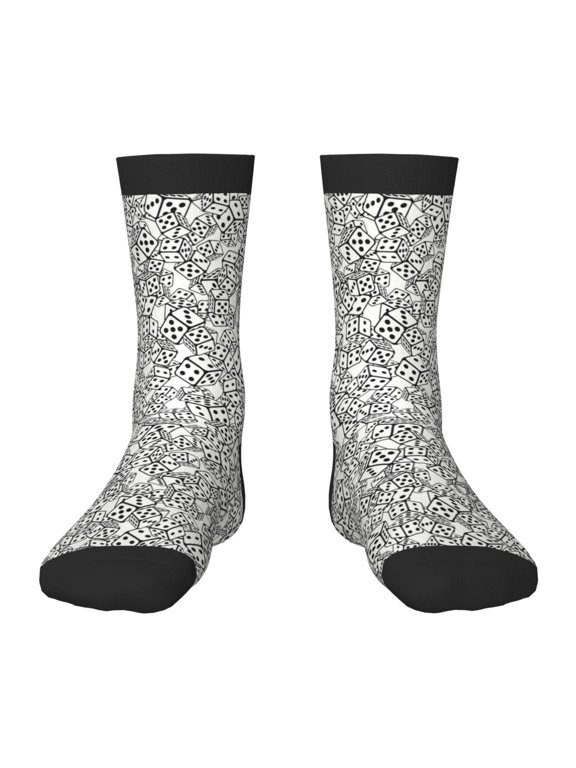 Dice Cubes Print Kids Socks For Boys Girls,Grip Crew Socks with Non Slip,Lightweight Stretch Crew Socks,Toddlers Crew Boot Socks
