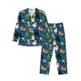 thumbnail image 1 of Fuzoiu Different Cats Christmas Print Men's Long-Sleeved Pajama,Lounge Button Down Nightwear,Mens Notch Collar Pajama Set -XX-Large, 1 of 7