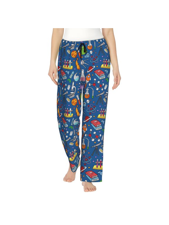 Different Chemical Things Print Women's Pajama Pants,Lounge Pants with Drawstring and Pockets, Casual Pjs Sleep Bottoms, Women's Sleep Pants-Small