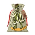 thumbnail image 1 of Fuzoiu Dinosaur Print Christmas Gift Bag,Burlap Gift Bag with Drawstring Closure & Hang Tag,Perfect for Holidays, Birthdays, and Special Occasions-Medium, 1 of 5