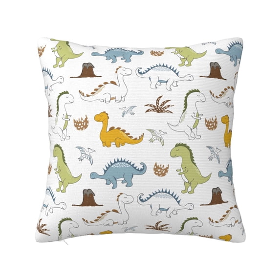 Fuzoiu Dinosaur Print Square Pillow Cover,Hidden Zipper Design,Luxury Square Pillow Case, Throw Pillow,Couch Cushion-26"x26"