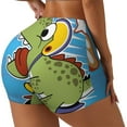 thumbnail image 1 of Fuzoiu Dinosaur Riding a Motorcycle Print Women's Workout Shorts,Workout Biker Shorts Women,Exercise Fitness Shorts,Scrunch Short, Athletic Shorts for Gym Yoga Running Sport Active-Small, 1 of 8