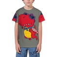 thumbnail image 1 of Fuzoiu Dinosaur Super Hero Cartoon Print Youth Short Sleeve T-Shirt,Youth Dry-Fit Active Athletic T-Shirt,Short Sleeve Tops Tees for School, Sports, and Casual Wear, 1 of 6