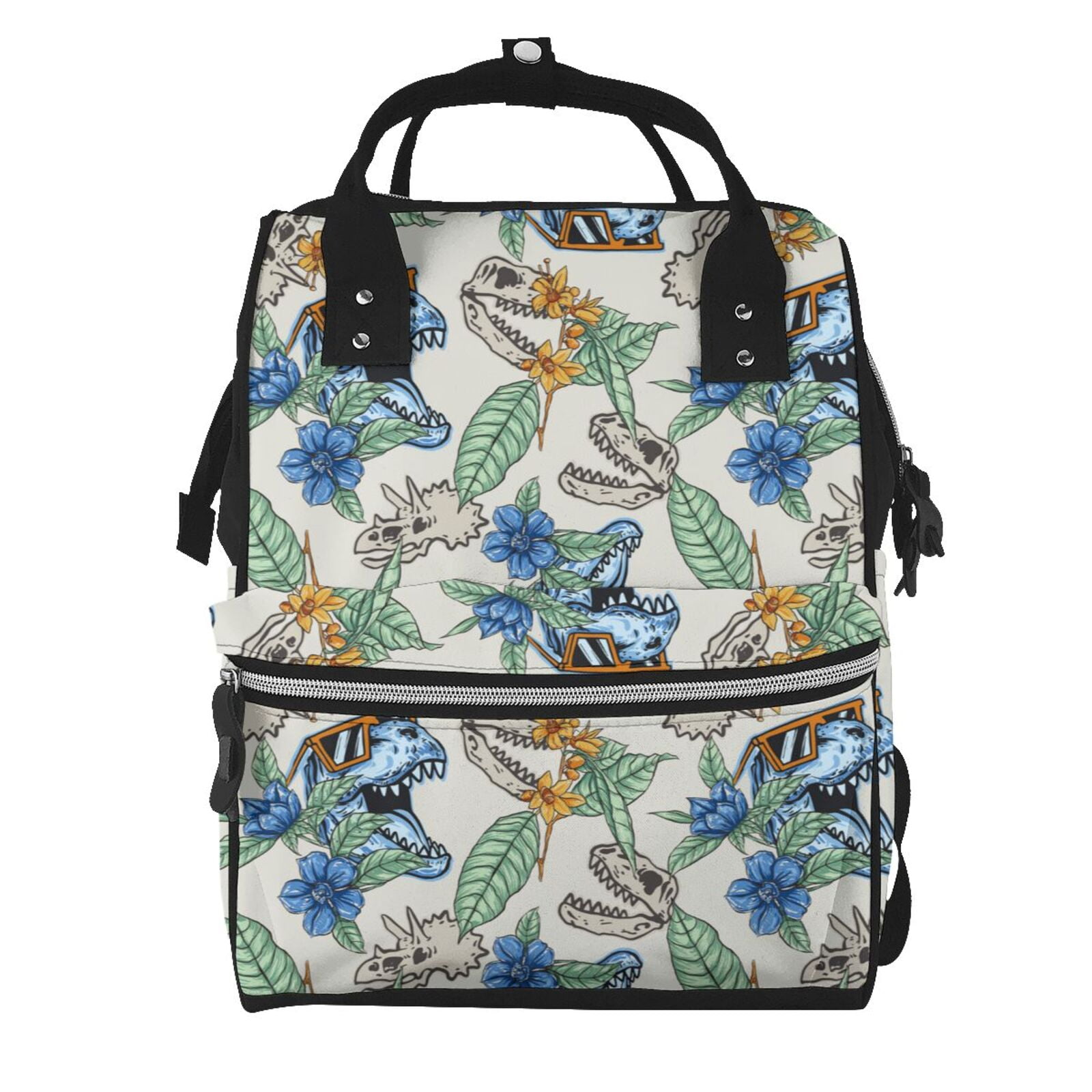 Animal Ancestors 3 Blue Pink Swirl Multi-Function Diaper Backpack/Diaper Bag