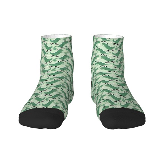 Fuzoiu Dinosaurs on Roller Skater Print Adult Socks, Crew Moisture-wicking Socks, Unisex Cushion Crew Socks,Casual Sports Ankle Socks