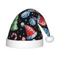 thumbnail image 1 of Fuzoiu Disco Mirror Ball Snowman Print Santa Hat Christmas Hat for kids,Santa Hats with Pompom, Unisex Xmas Holiday Hat for Christmas New Year Festive Party Supplies, 1 of 6