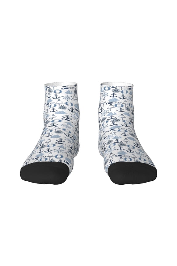 Dock Rudder Print Adult Socks, Crew Moisture-wicking Socks, Unisex Cushion Crew Socks,Casual Sports Ankle Socks