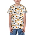 thumbnail image 1 of Fuzoiu Dog Faces Print Youth Short Sleeve T-Shirt,Youth Dry-Fit Active Athletic T-Shirt,Short Sleeve Tops Tees for School, Sports, and Casual Wear, 1 of 6