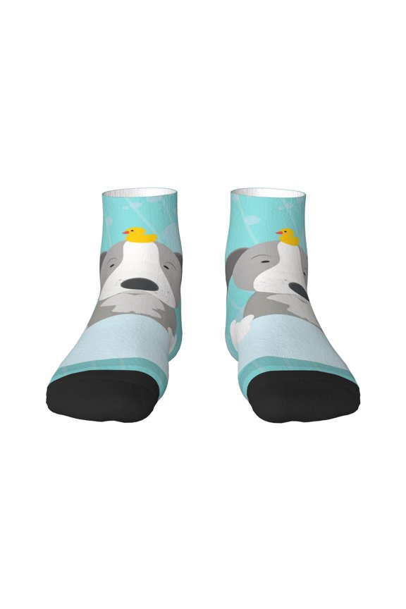 Dog In Bathtub Print Adult Socks, Crew Moisture-wicking Socks, Unisex Cushion Crew Socks,Casual Sports Ankle Socks
