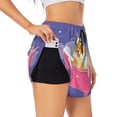 thumbnail image 1 of Fuzoiu Dog Washes in a Bath Print Women's Athletic Shorts, Double-Layer Running Shorts with Pocket,Women's Workout Shorts for Yoga, Gym, and Workouts-X-Large, 1 of 7