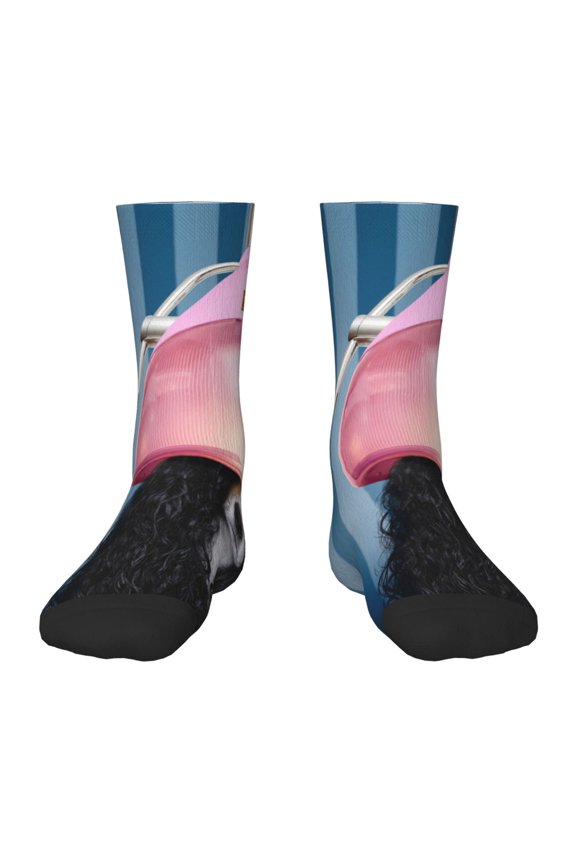Dog in Hairdresser Print Kids Socks For Boys Girls,Grip Crew Socks with Non Slip,Lightweight Stretch Crew Socks,Toddlers Crew Boot Socks