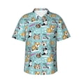 thumbnail image 1 of Fuzoiu Dogs Print Hawaiian Shirt for Men, Summer Beach Casual Short Sleeve Button Down Shirts, Men’s Beach Summer Shirts with Pocket,Small, 1 of 7