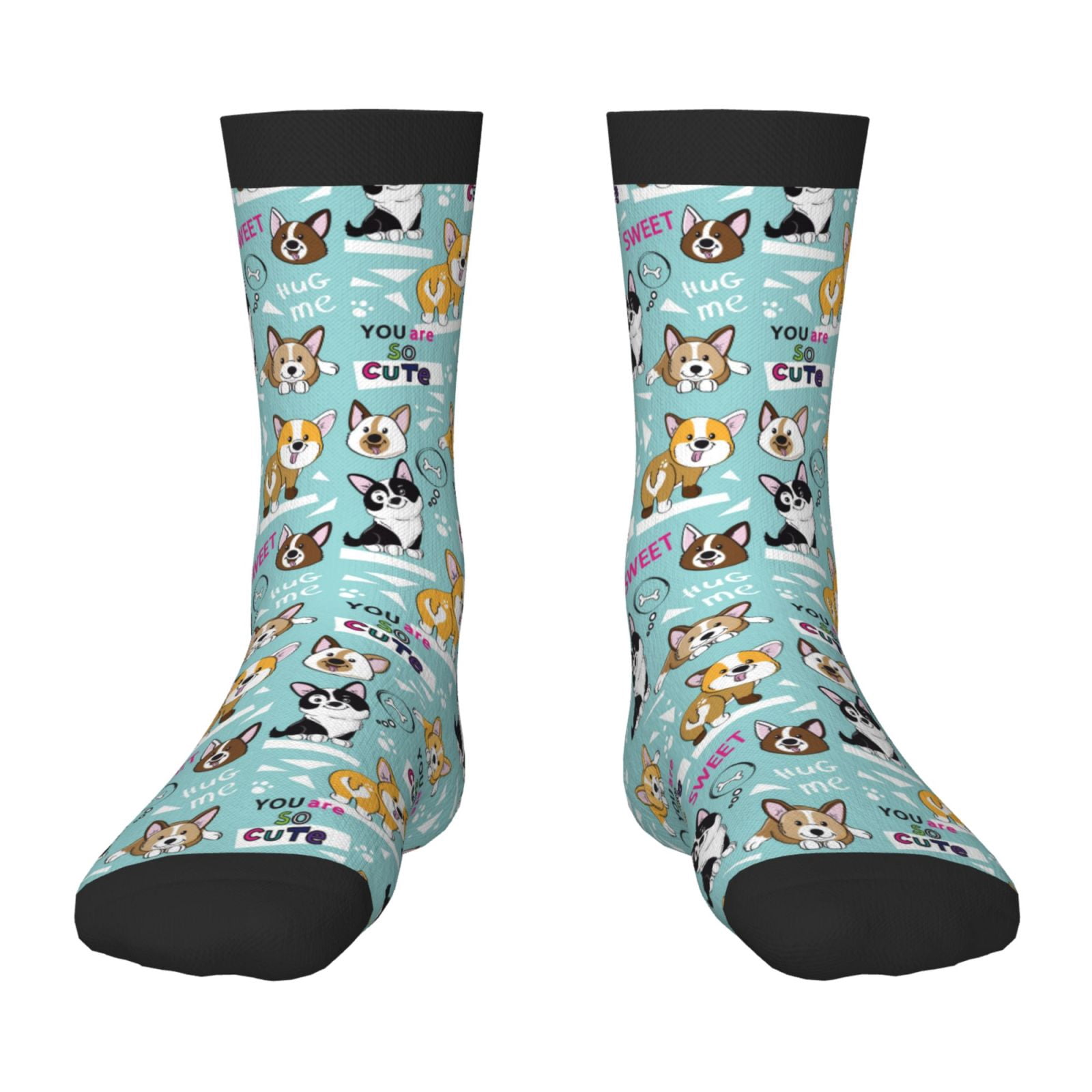 Fuzoiu Dogs Print Kids Socks For Boys Girls,Grip Crew Socks with Non ...