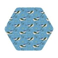 thumbnail image 1 of Fuzoiu Dolphin Lovers Print Leather Coasters Set,Drink Coasters Set of 6,for Tabletop Protection, Durable PVC Coasters,Home Décor and Housewarming Gift,Hexagon, 1 of 1
