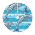 thumbnail image 1 of Fuzoiu Dolphin Print Christmas Tree Skirt,Xmas Christmas Decorations,Xmas Tree Mat for Farmhouse Holiday New Years Home Party Decor Tree Rugs-48", 1 of 6