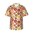 thumbnail image 1 of Fuzoiu Donut Print Hawaiian Shirt for Men, Summer Beach Casual Short Sleeve Button Down Shirts, Men’s Beach Summer Shirts with Pocket,X-Large, 1 of 7