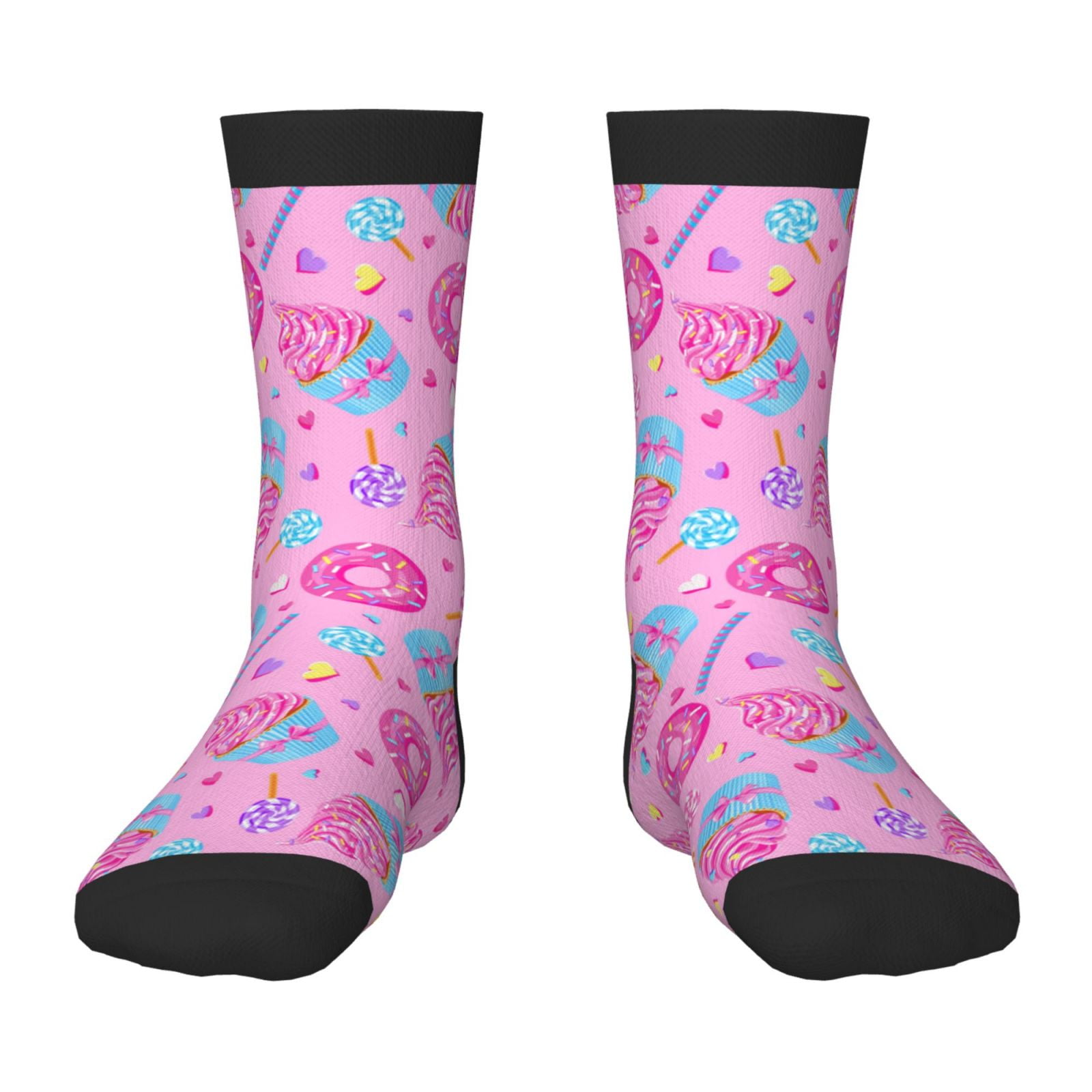 Fuzoiu Donuts Print Kids Socks For Boys Girls,Grip Crew Socks with Non ...
