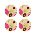 thumbnail image 1 of Fuzoiu Donuts Print Leather Coasters Set,Drink Coasters Set of 4,for Tabletop Protection, Durable PVC Coasters,Home Décor and Housewarming Gift-Round Shape, 1 of 6