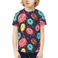 thumbnail image 1 of Fuzoiu Donuts1 Print Boys' Casual T-Shirt,Crewneck Undershirts,Boys Athletic Shirt,Short Sleeve T-Shirts for Outdoor Play, 1 of 7