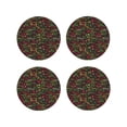 thumbnail image 1 of Fuzoiu Doodle Barbeque 1 Print Leather Coasters Set,Drink Coasters Set of 4,for Tabletop Protection, Durable PVC Coasters,Home Décor and Housewarming Gift-Round Shape, 1 of 6