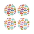thumbnail image 1 of Fuzoiu Doodle Cars Print Leather Coasters Set,Drink Coasters Set of 4,for Tabletop Protection, Durable PVC Coasters,Home Décor and Housewarming Gift-Octagon, 1 of 6