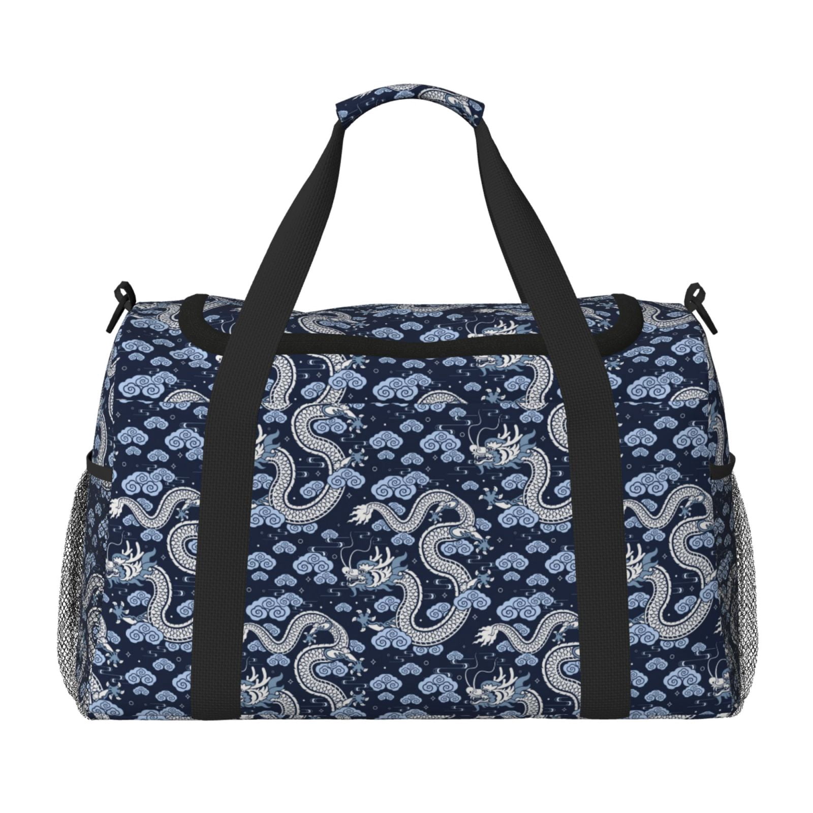 Fuzoiu Dragon Print Travel Duffle Bag,Carry On Tote Bags,Duffel Bag,Sport Gym Bag, Hospital Bag for Labor and Delivery, Overnight Bag,Luggage Bag