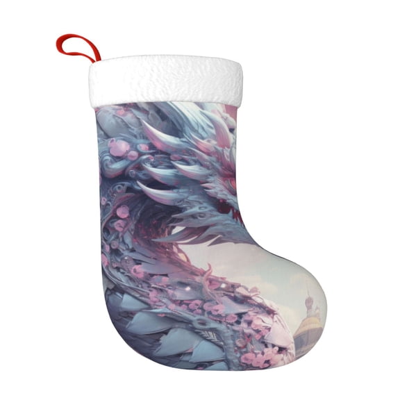 Fuzoiu Dragon1 Print Christmas Stockings, Party Supplies & Kids Gifts,Big Xmas Stockings Decoration for Family Decorations Hanging Ornament for Xmas Holiday Party
