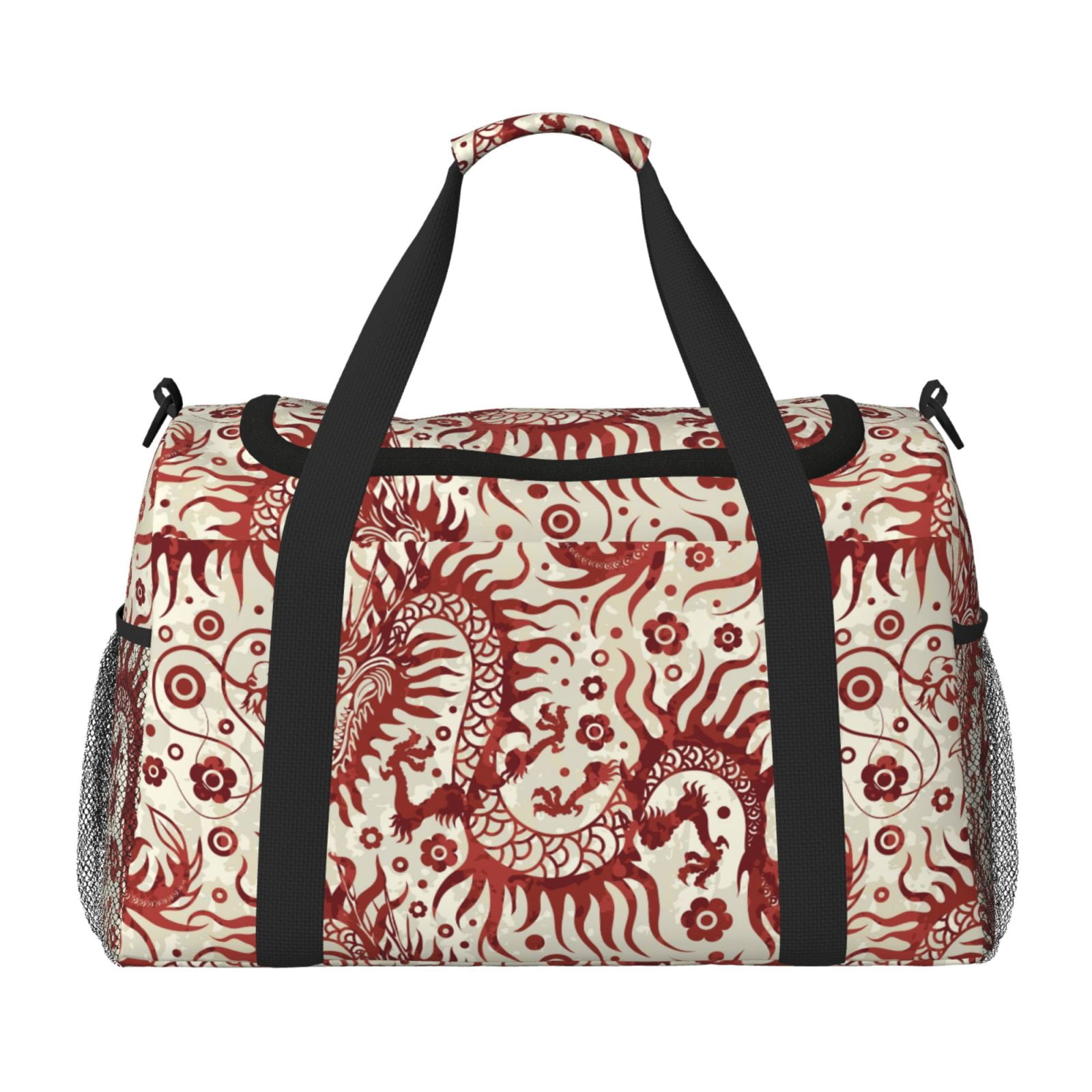 Fuzoiu Dragons1 Print Travel Duffle Bag,Carry On Tote Bags,Duffel Bag,Sport Gym Bag, Hospital Bag for Labor and Delivery, Overnight Bag,Luggage Bag