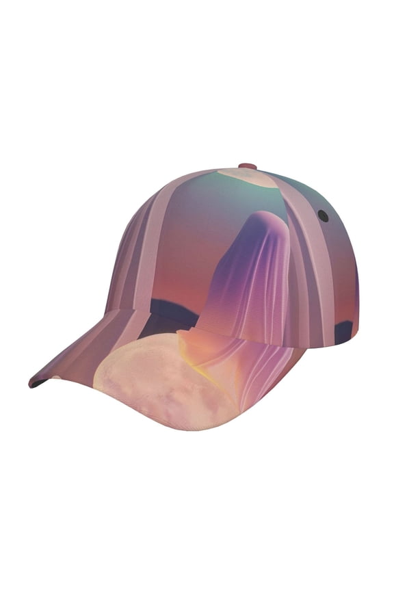 Dreamy Moonlit Window Print Adjustable Baseball Cap for Men and Women, Unisex Sports Hat, Sun Protection Hat for Running Workouts and Outdoor Activities All Seasons