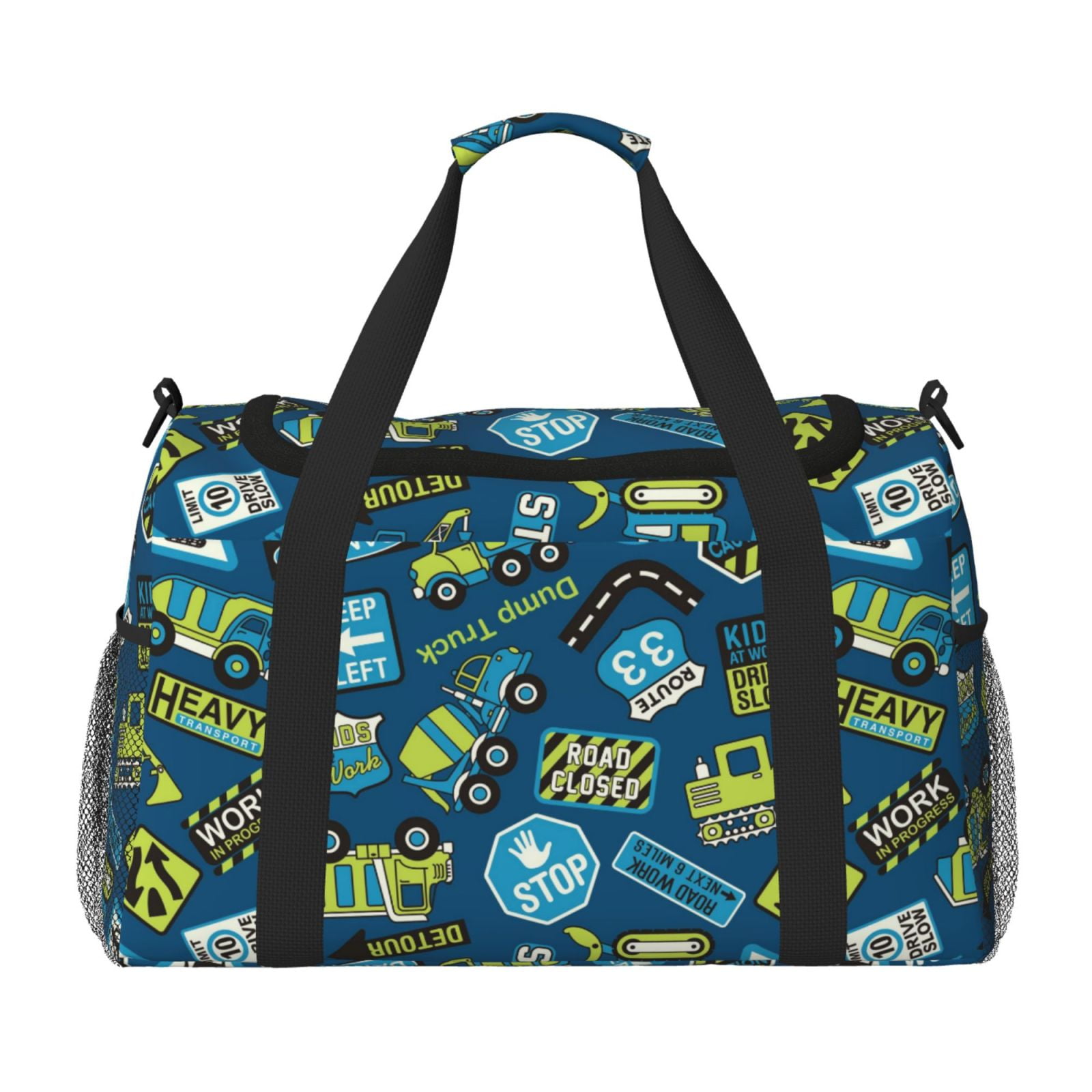 Fuzoiu Dump Truck Print Travel Duffle Bag,Carry On Tote Bags,Duffel Bag,Sport Gym Bag, Hospital Bag for Labor and Delivery, Overnight Bag,Luggage Bag