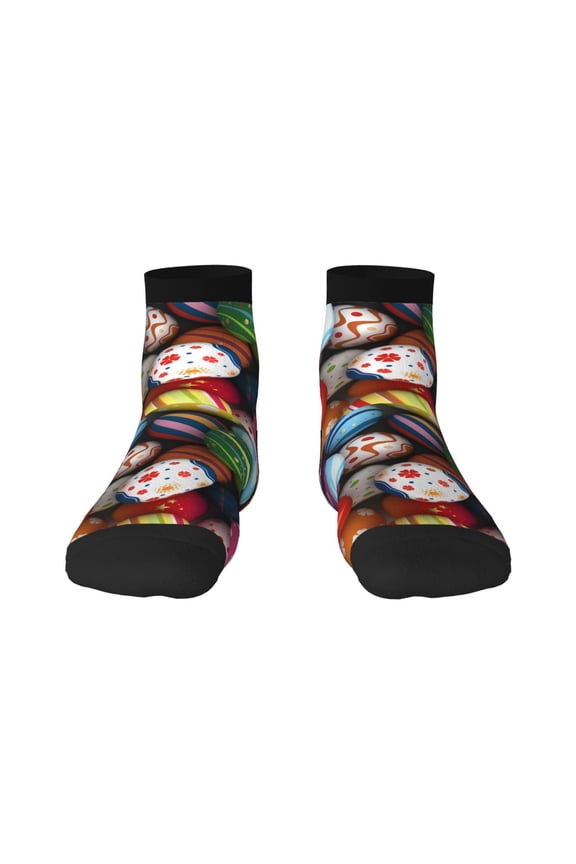 Easter Egg Print Adult Socks, Crew Moisture-wicking Socks, Unisex Cushion Crew Socks,Casual Sports Ankle Socks