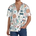thumbnail image 1 of Fuzoiu Eiffel Tower Print Men's Casual Short,Men's Short Sleeve Shirt,Mens Casual Button Down Shirts,Cuban Collar Summer Shirt for Beach, Vacation, and Outdoor Activities-XX-Large, 1 of 5