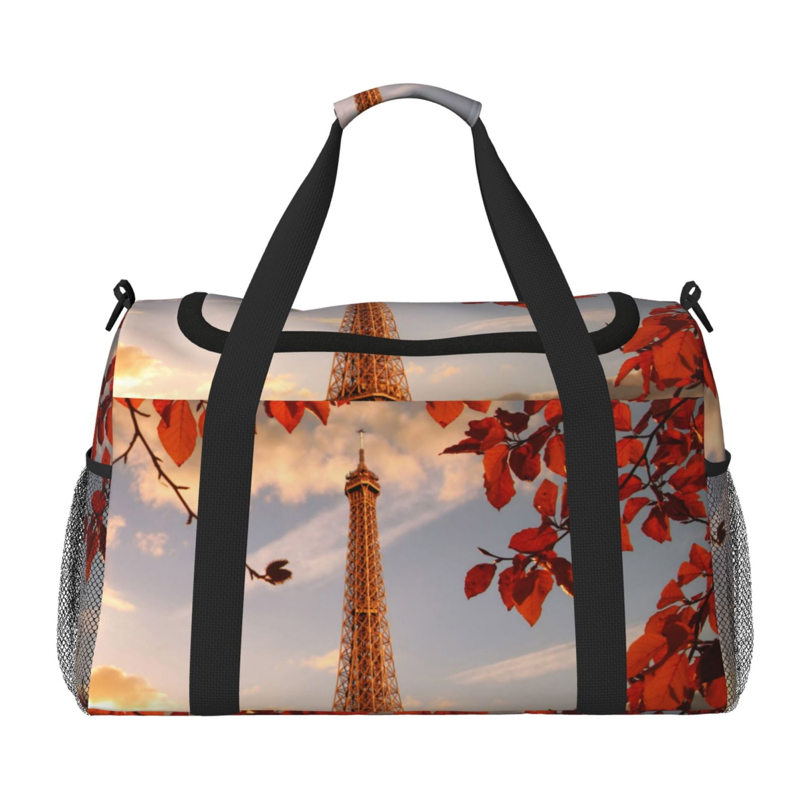 Fuzoiu Eiffel Tower Print Travel Duffle Bag,Carry On Tote Bags,Duffel Bag,Sport Gym Bag, Hospital Bag for Labor and Delivery, Overnight Bag,Luggage Bag