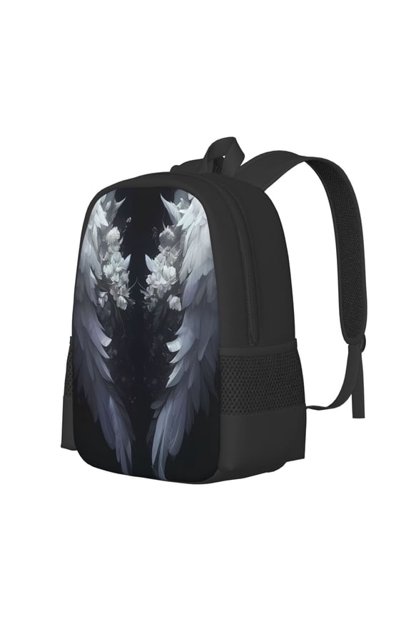 Elegant Feathered Floral Wings Print Large Capacity Backpack,Travel Backpack,Laptop Bag,College School Rucksack Bag,for School, Travel & Outdoor Activities