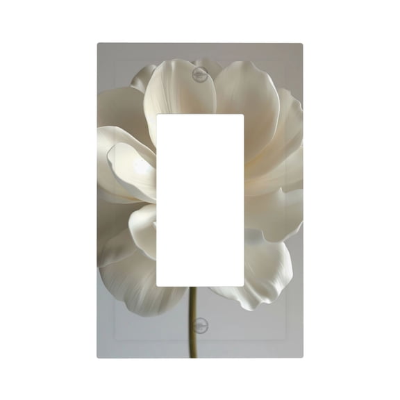 Fuzoiu Elegant Ivory Flower Print Single Duplex Outlet Cover Plate, Light Switch Cover, for Receptacle Light Switch, Switch Cover Decorative Wallplate-Style U