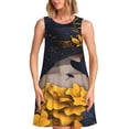 thumbnail image 1 of Fuzoiu Elegant Lady With Hat Print Women's Sleeveless Dress,Summer Dresses for Women,Casual Sundresses,Beach Sleeveless T-shirt Swing Dress with Pockets, 1 of 7