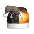 thumbnail image 1 of Fuzoiu Elephant Sunset in Kenya Print Santa Hat Christmas Hat for Adults,Santa Hats with Pompom, Unisex Xmas Holiday Hat for Christmas New Year Festive Party Supplies, 1 of 6